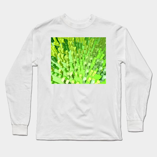 Abstract Green Grass Meadow Long Sleeve T-Shirt by HappyGiftArt